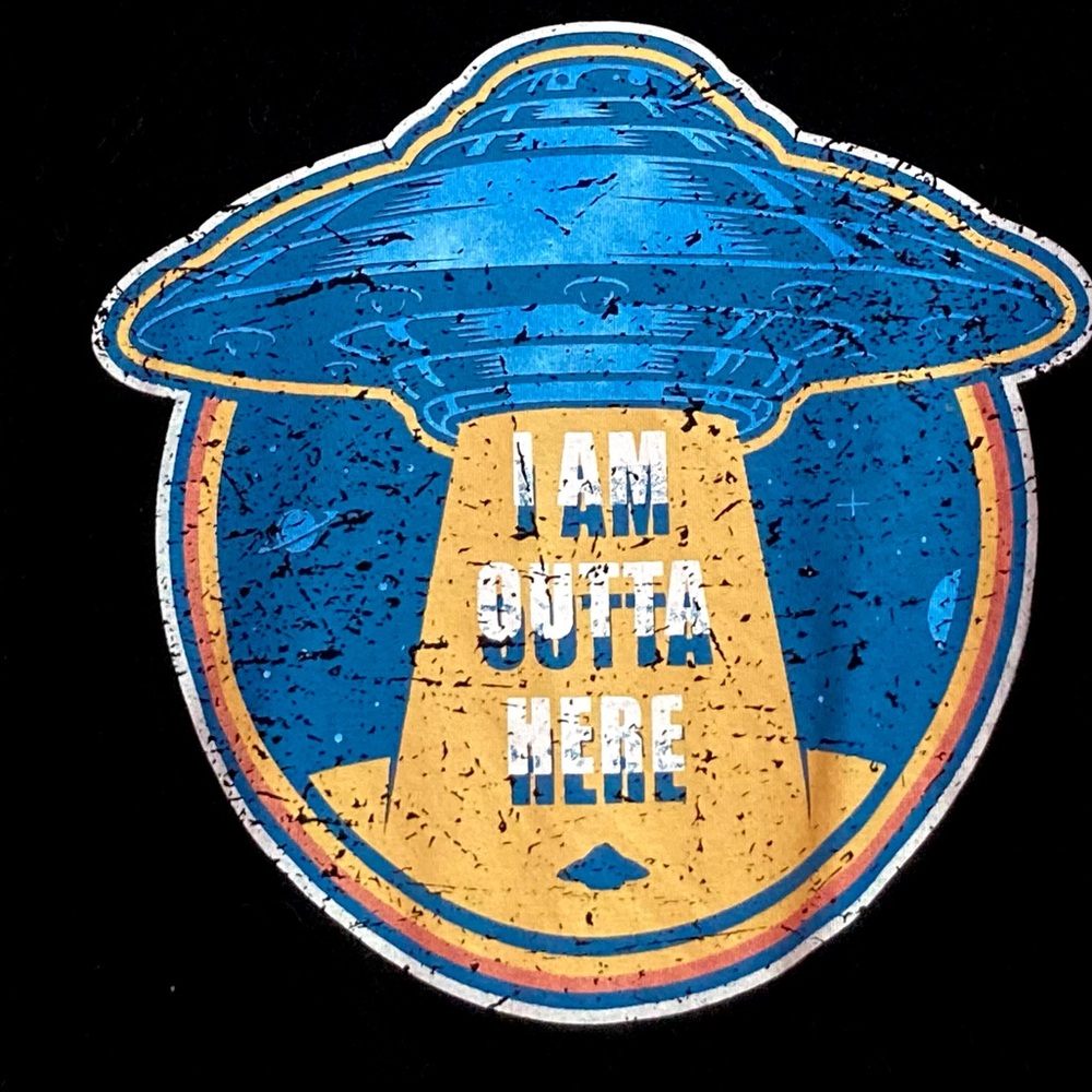 UFO I Am Outta Here Xfiles Aliens Graphic T-shirt Size S